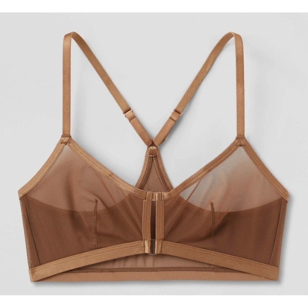 Women's Mesh Triangle Bralette Brown Small‎